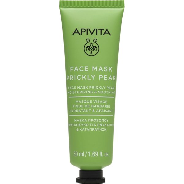 Apivita Face Mask Prickly Pear Μάσκα Προσώπου Φραγκόσυκο Για Ενυδάτωση & Καταπράυνση, 50Ml