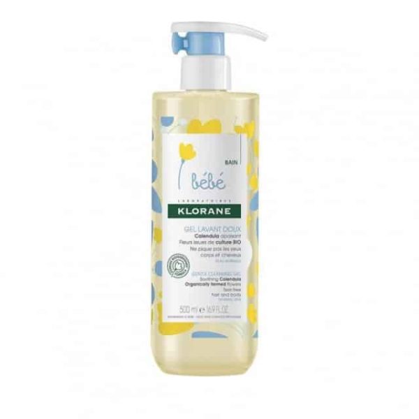 Klorane Bebe Gel Lavant Doux Calendula Βρεφικό Απαλό Ζελ Καθαρισμού Για Σώμα - Μαλλιά Με Οργανική Καλέντουλα 500Ml