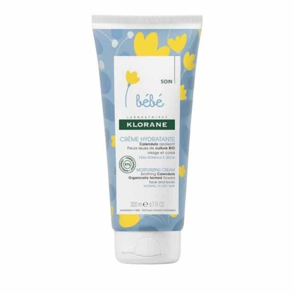 Klorane Bebe Creme Hydratante Calendula Βρεφική Ενυδατική Κρέμα Προσώπου Σώματος Με Οργανική Καλέντουλα 200Ml