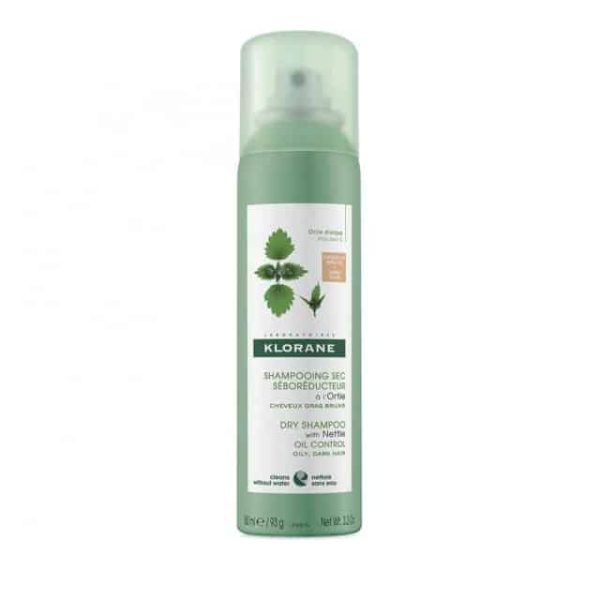 Klorane Ortie, Dry Shampoo Για Λιπαρά Καστανά/Μαύρα Μαλλιά Με Τσουκνίδα 150Ml