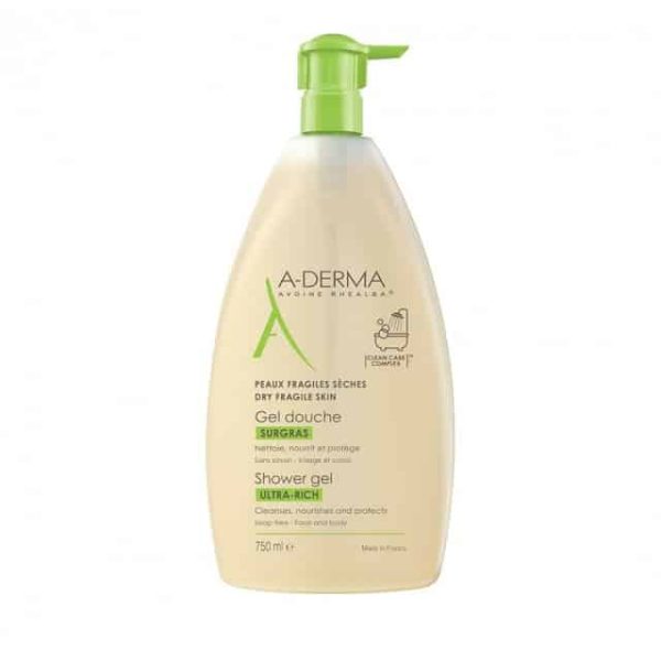 A Derma Gel Douche Surgras Rp Oikonomikh Συσκευασια -15% 750 Ml