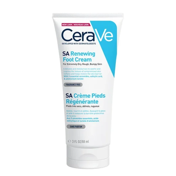 Cerave Sa Renewing Foot Cream Αναπλαστική Κρέμα Ποδιών Για Πολύ Ξηρό, Τραχύ, Σκασμένο Δέρμα 88Ml