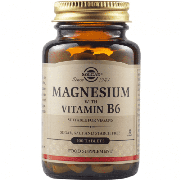 Solgar Magnesium with Vitamin B6, 100 Tablets