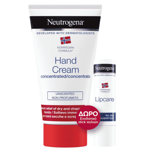 Neutrogena Promo Unscented Hand Cream 75Ml & Δωρο Lip Stick 4.8Gr
