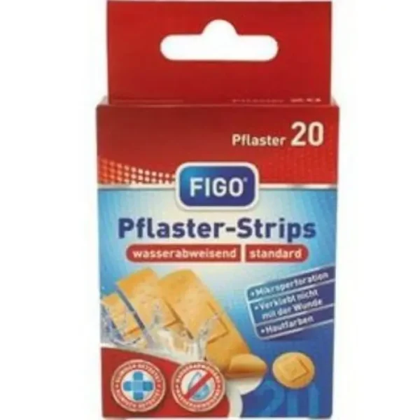Figo Pflaster Strips Αδιάβροχα Αυτοκόλλητα Επιθέματα 20Τμχ