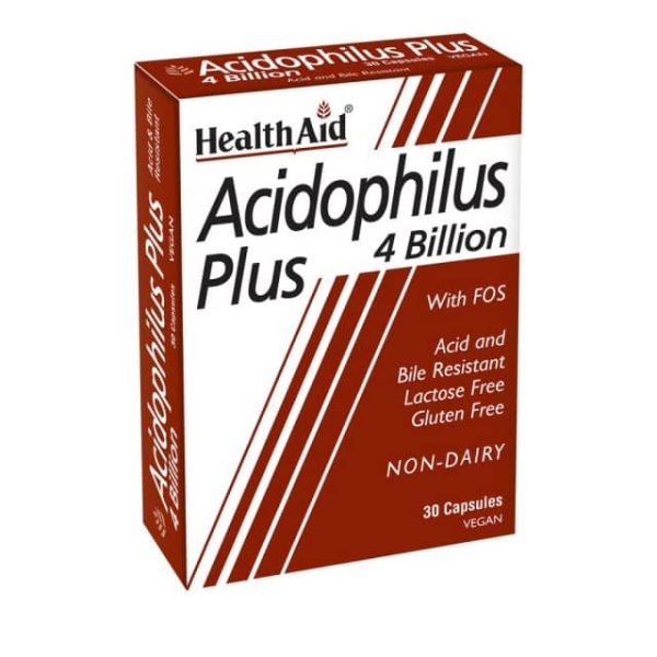 Health Aid Acidophilus Plus 4 Bilion Διατήρηση Της Ισορροπίας Της Εντερικής Χλωρίδα 30Caps
