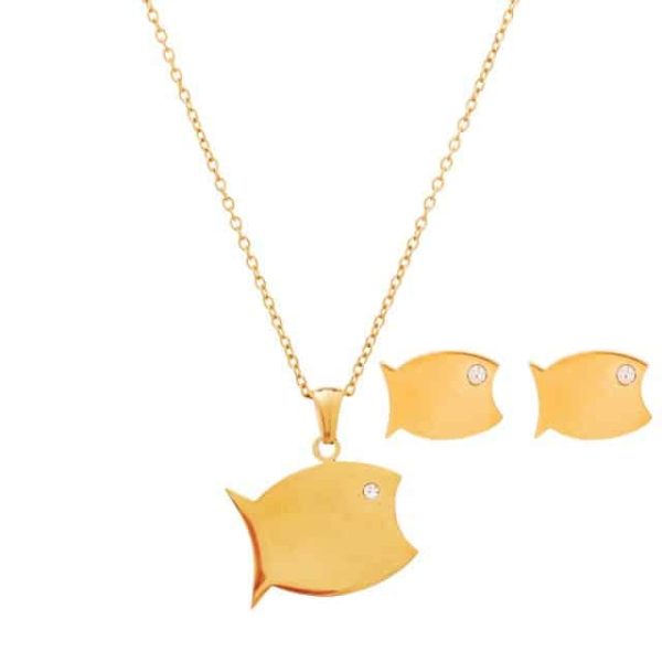 Dalee Σετ Κολιέ/Σκουλαρίκια Fish Stainless Steel