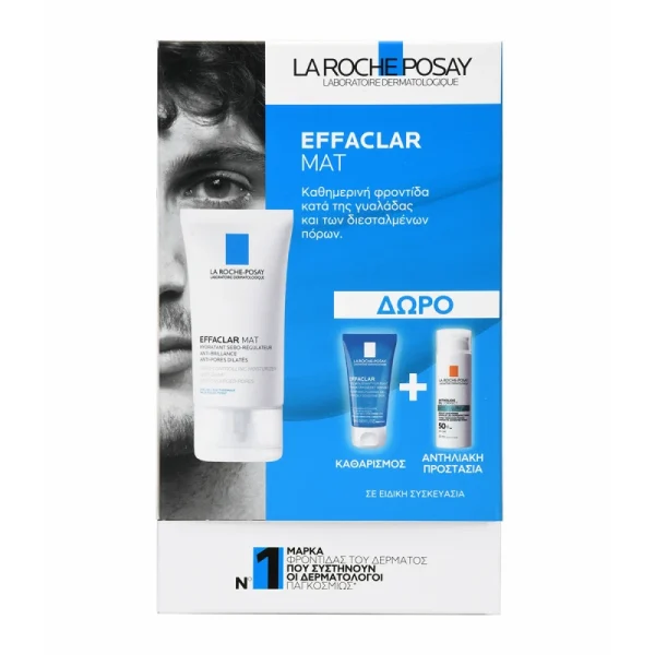 La Roche Posay Σετ Effaclar Mat - 40Ml & Δωρο Effaclar Gel - 50Ml & Αnthelios Oil Correct Spf50+ - 3Ml