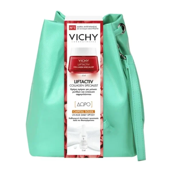 Vichy Promo Liftactiv Collagen Specialist Cream 50Ml & Δωρο Capital Soleil Uv-Age Daily Spf50+ 15Ml Σε Μοντέρνο Τσαντάκι