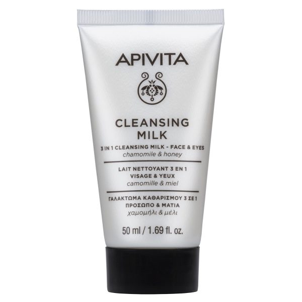 Apivita 3 In1 Face & Eyes Cleansing Milk Γαλάκτωμα Καθαρισμού Προσώπου & Ματιών Με Χαμομήλι / Μέλι 50Ml
