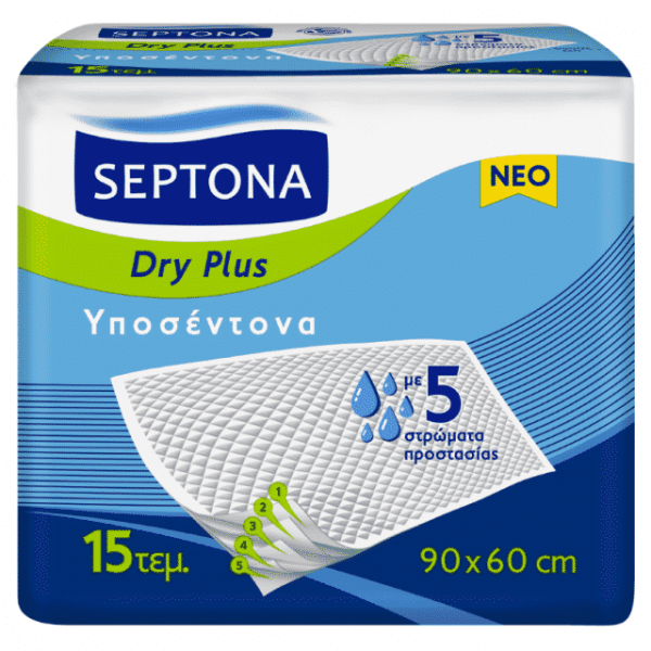 Septona Dry Plus Υποσέντονα 90X60Cm 15Τμχ