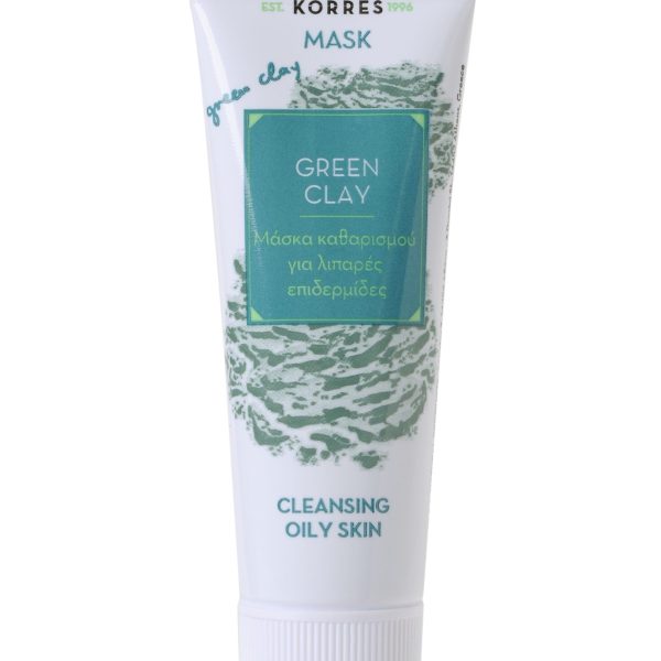 Korres Green Clay Μάσκα Καθαρισμού Πράσινη Άργιλος Για Λιπαρές Επιδερμίδες 18Ml