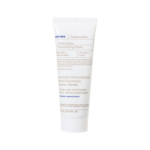 Korres Pomegranate Triple-Dose Resurfacing Mask with AHAS, BHA & Enzymes 75ml