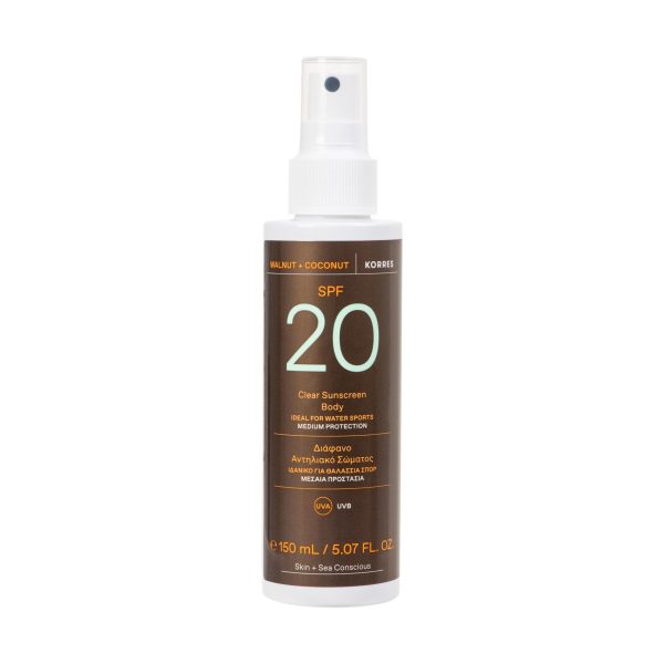 Korres Διάφανο Αντηλιακό Σώματος Spf20 150Ml