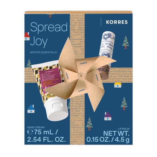Korres Set Spread Joy Winter Essentials Nourishing Hand Cream Almond Oil & Shea Butter Κρέμα Χεριών με Αμυγδαλέλαιο και Βούτυρο Καριτέ 75ml + Lip Balm Cocoa Butter Βούτυρο Κακάο 4,5gr