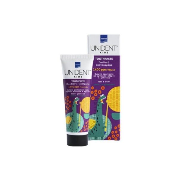 Intermed Unident Kids Toothpaste 1400Ppm Fluoride Από 6 Ετών Με Γεύση Τσιχλόφουσκα 50Ml