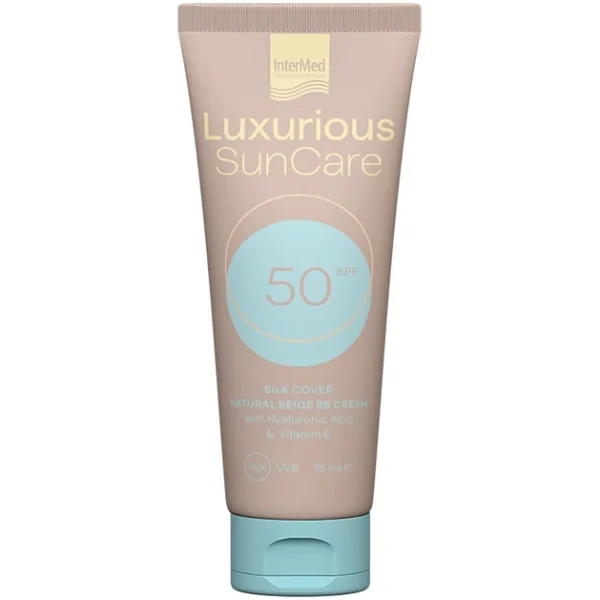 Intermed Luxurious Suncare Silk Cover Bb Cream With Hyaluronic Acid Spf50 Αντηλιακή Κρέμα Προσώπου Με Χρώμα, 75Ml