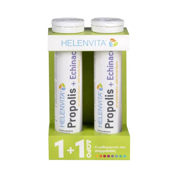 Helenvita Propolis + Echinachea Συμπλήρωμα Διατροφής Με Γεύση Λεμόνι 20+20Tabs 1+1 Δώρο