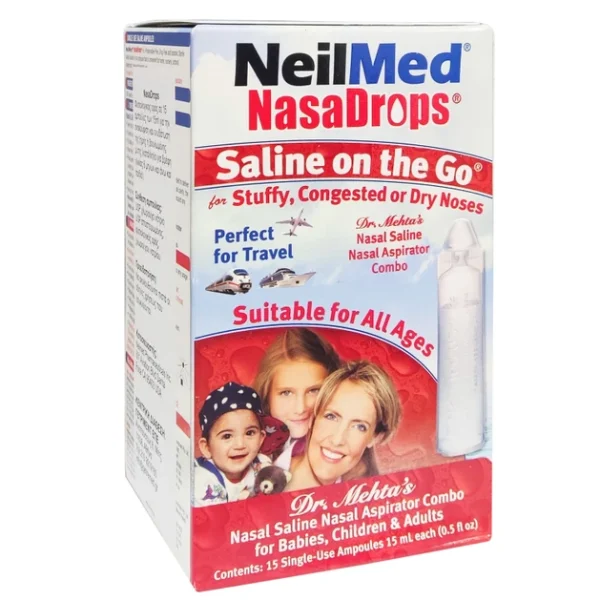 Neilmed Nasadrops Saline On The Go 15 Ampoules X 15Ml
