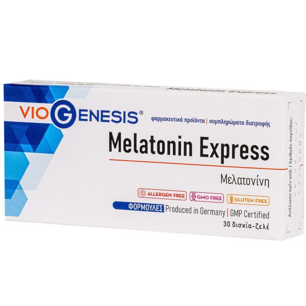 Viogenesis Melatonin Express 30 Μασώμενες Ταμπλέτες