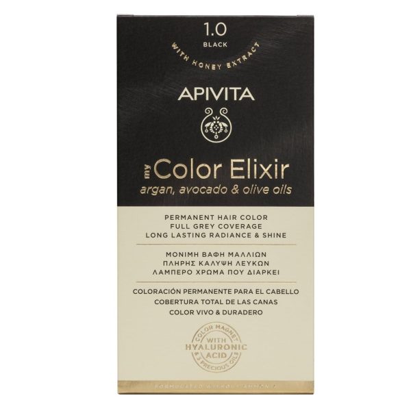 Apivita My Color Elixir Μόνιμη Βαφή Μαλλιών No 1.00 Μαύρο