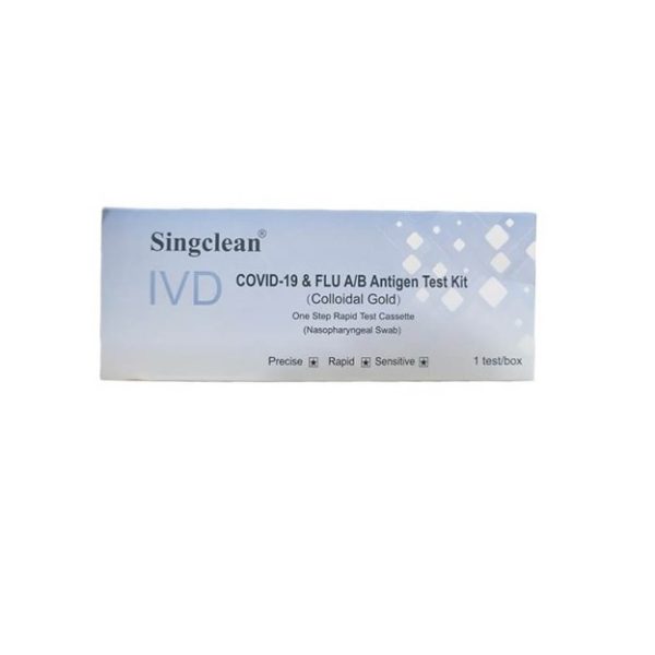 Singclean IVD Covid-19 & Flu A/B Antigen Test Kit Colloidal Gold 1τμχ