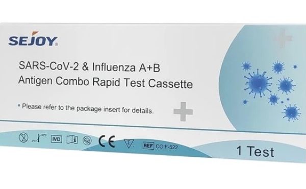 Sejoy SARS-CoV-2 & Γρίπη A+B Antigen Combo Rapid Test Cassette Τεστ Ανίχνευσης Αντιγόνων, 1 τεμάχιο