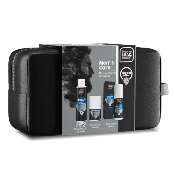 Pharmalead Promo Men’s Care Black Face & Body Gift με 3 σε 1 24ωρη Κρέμα Προσώπου 50ml, Deo Roll-on Ανδρικό Αποσμητικό 50ml & Δώρο Αφρόλουτρο 3σε1 100ml, 1σετ