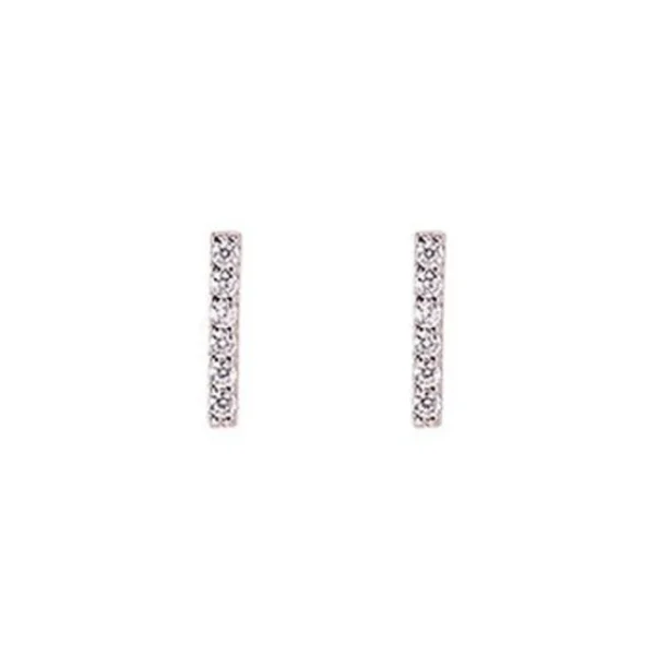 Medisei Ασημένια Σκουλαρίκια Rodium Crystal Bar No 05411 1 ζευγάρι